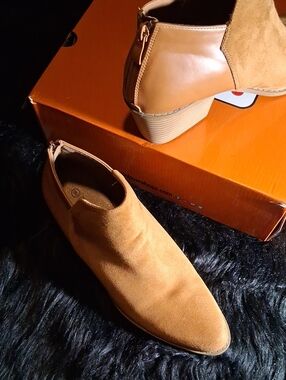 Women Tan Suede Ankle Boots - Classic Chelsea Style